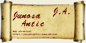 Junoša Antić vizit kartica